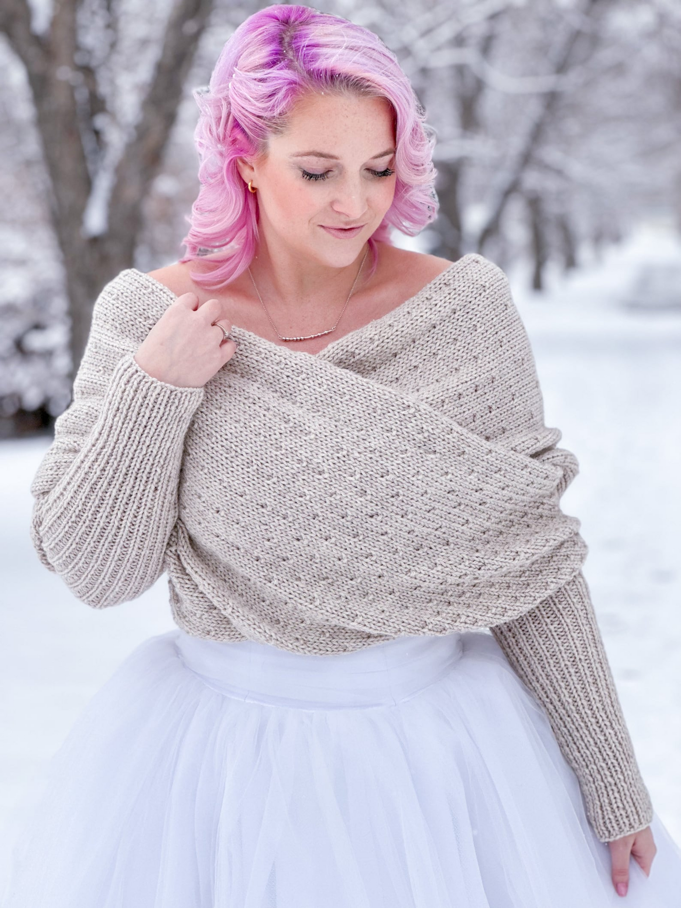 Snowfall Sweater Scarf Knitting Pattern