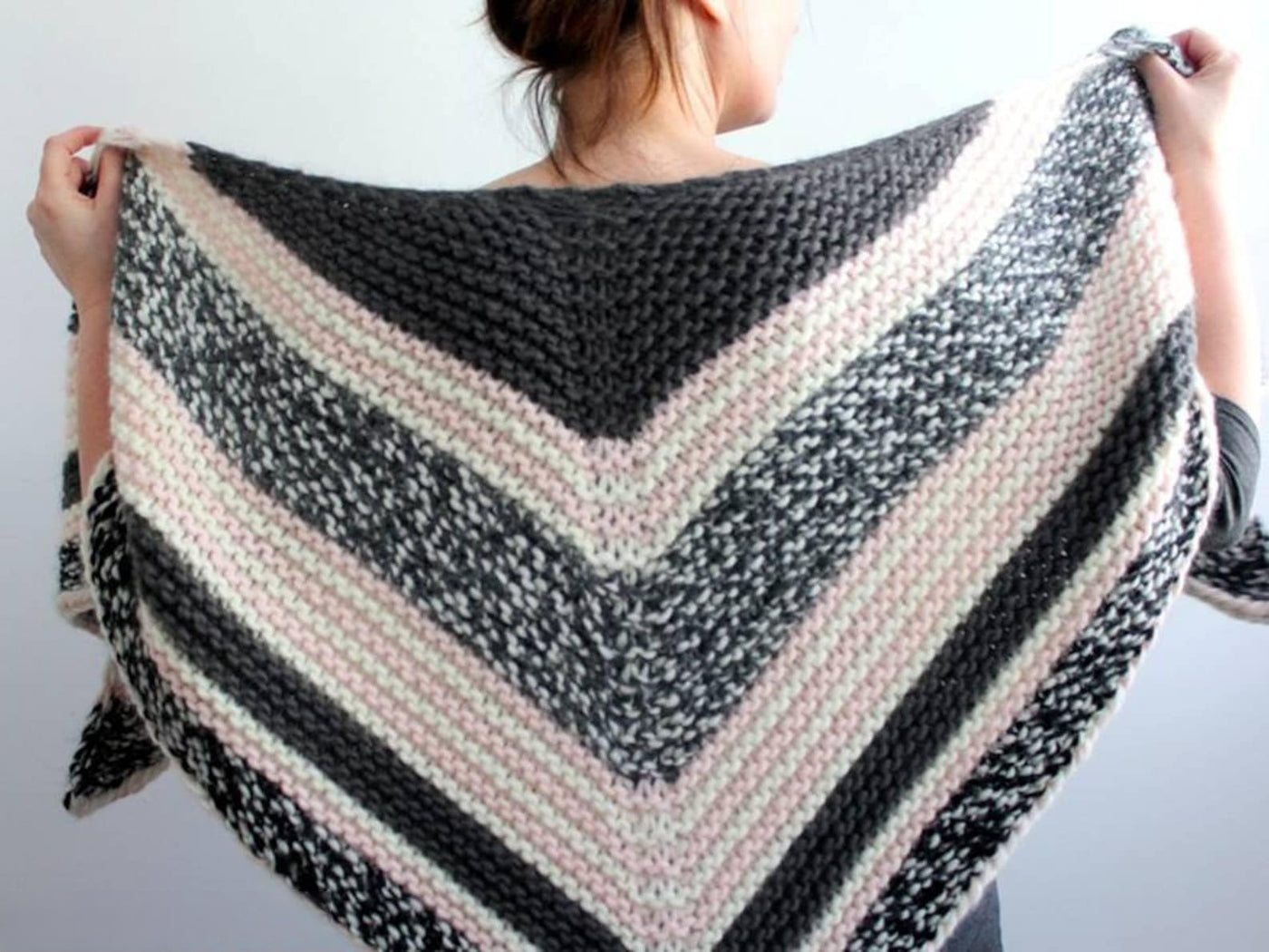 Striped Triangle Scarf Knitting Pattern