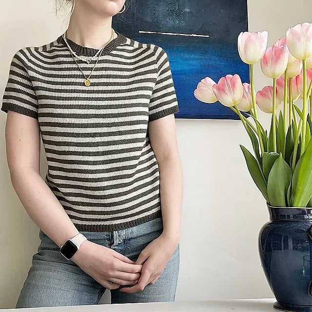 Girl Boss Striped Blouse Knitting Pattern