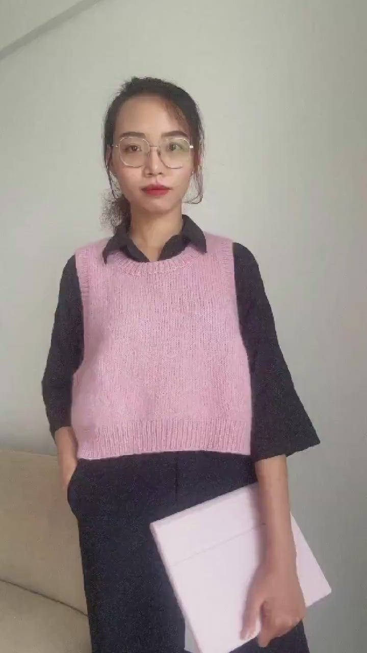 Trendy Cropped Vest Knitting Pattern